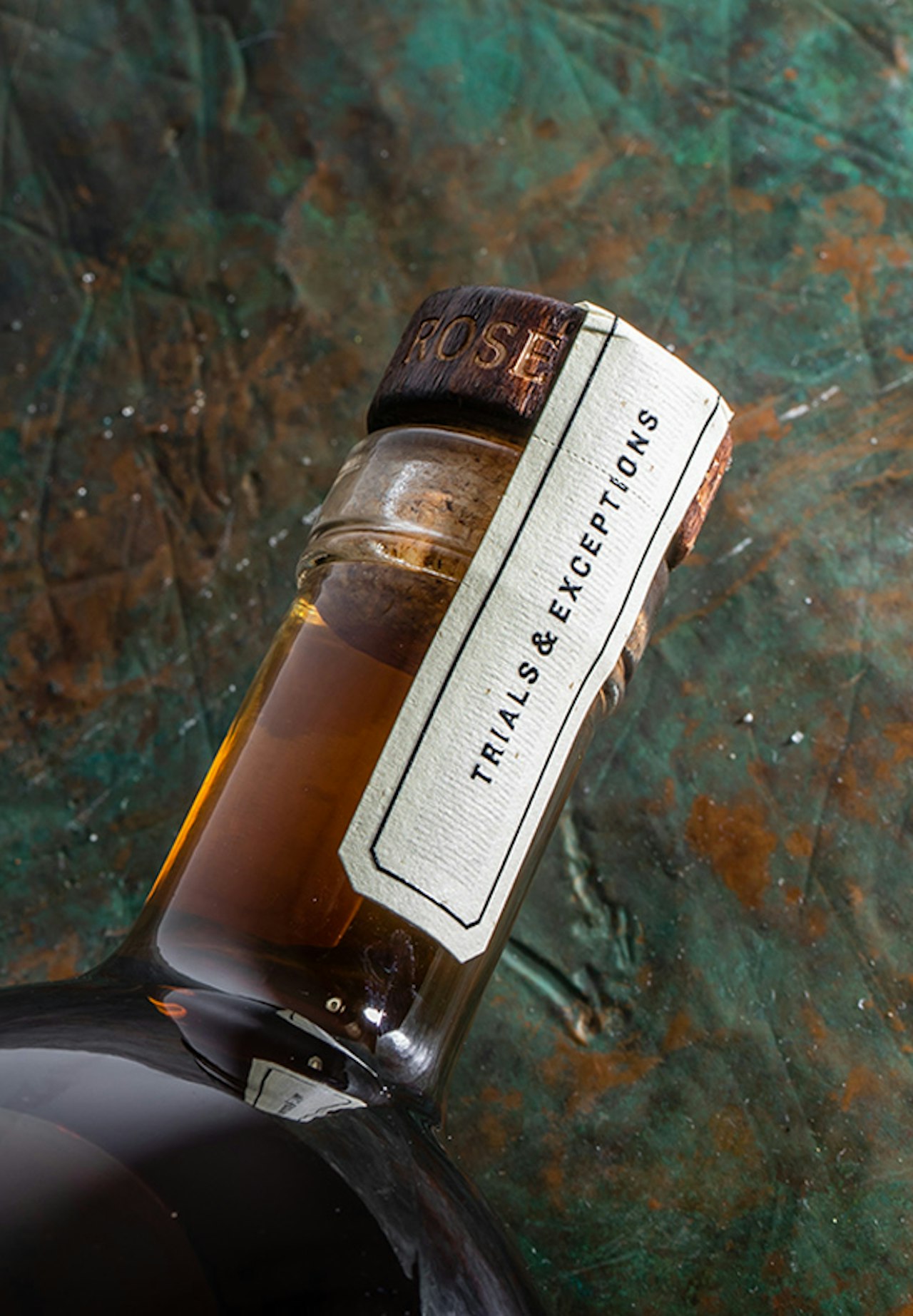 Overhead-view-of-Archie-Rose-Refiner's-Molasses-Rum-2019-bottle-neck