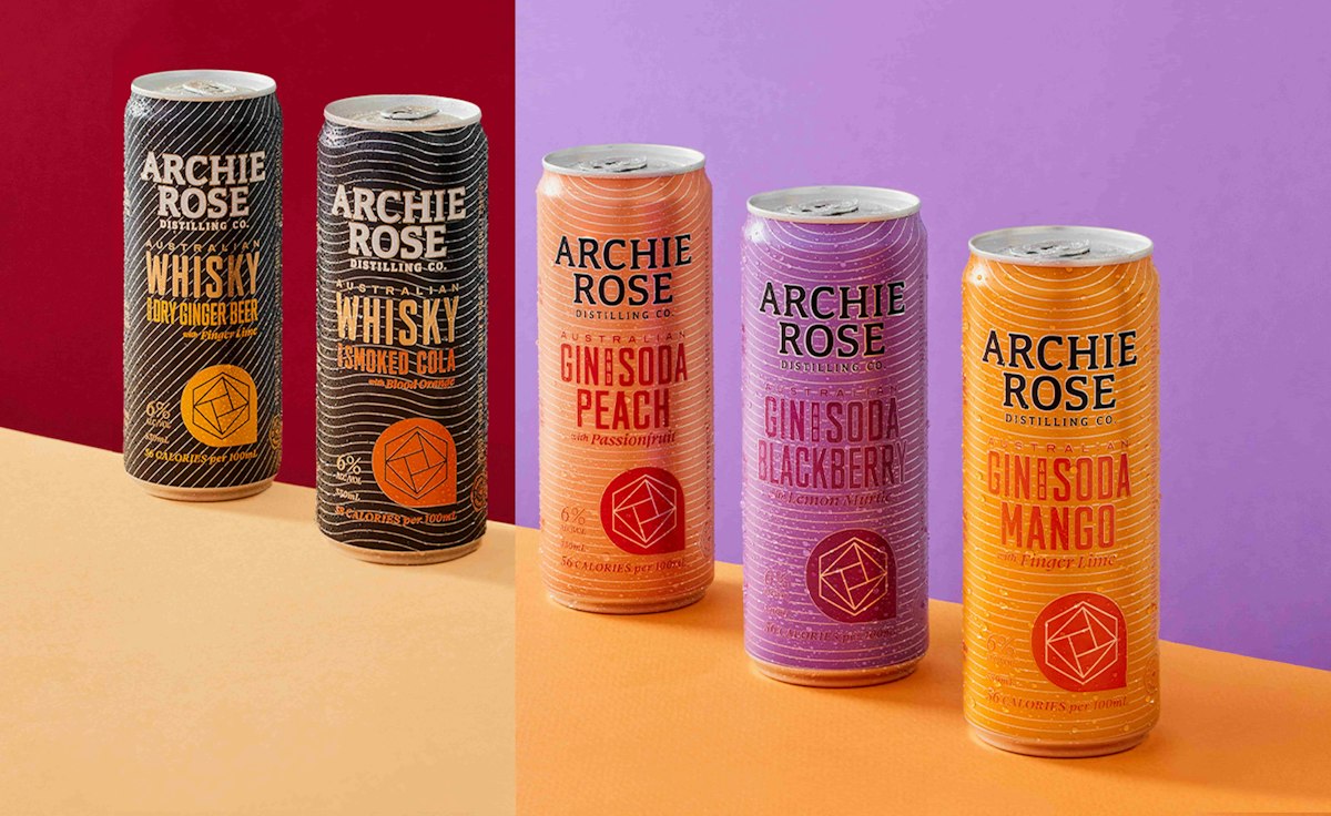 Archie Collection Cans Archie Rose's New Gin & Whisky Cans