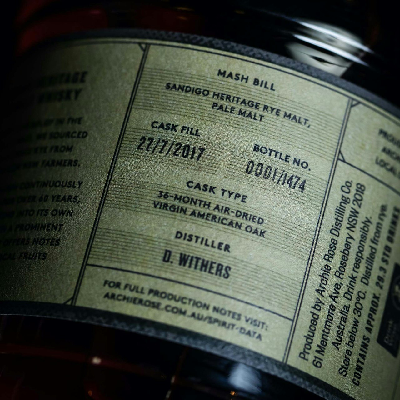 Sandigo Heritage Rye Malt Whisky