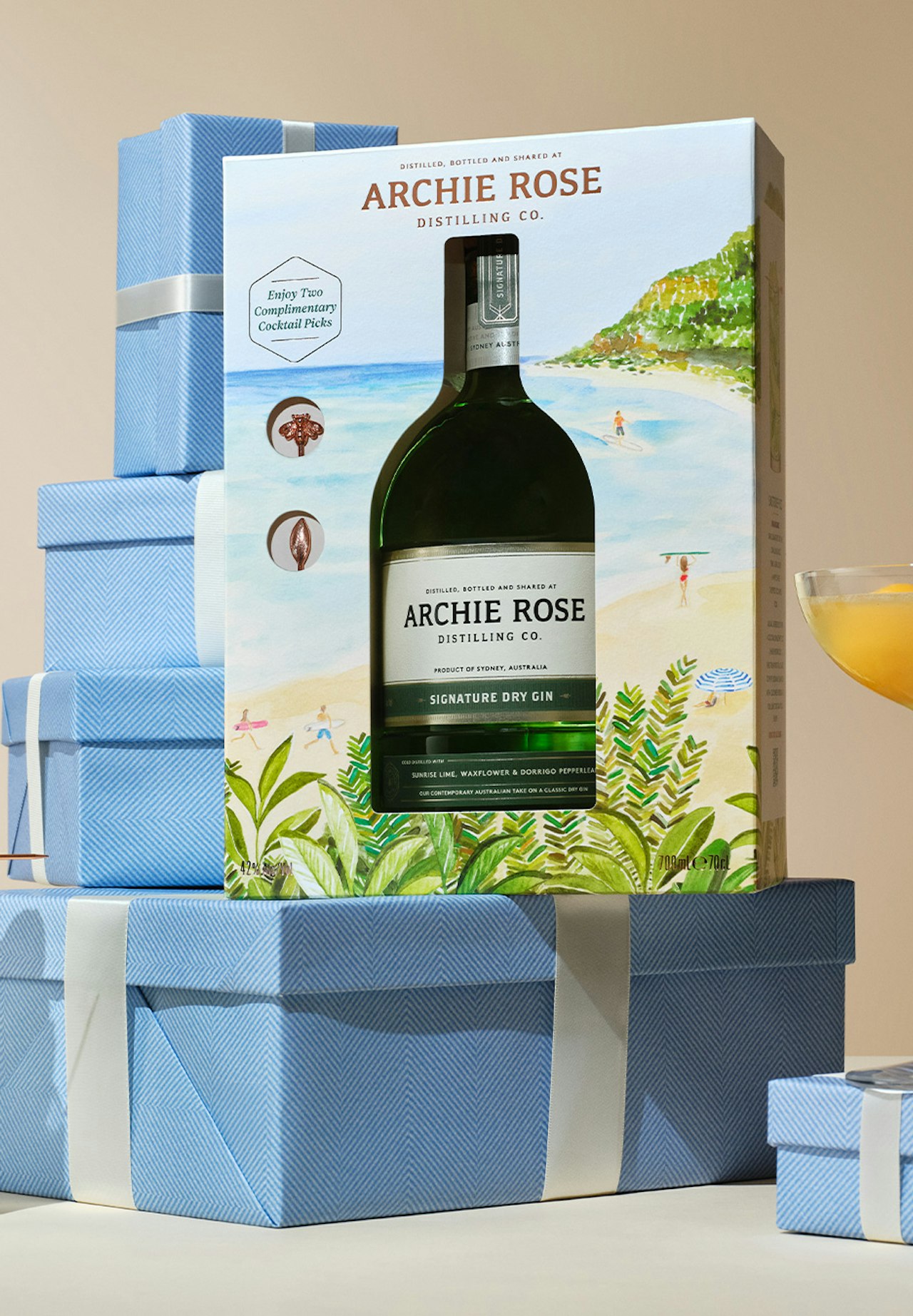 Signature Dry Gin & Cocktail Pick Gift Pack