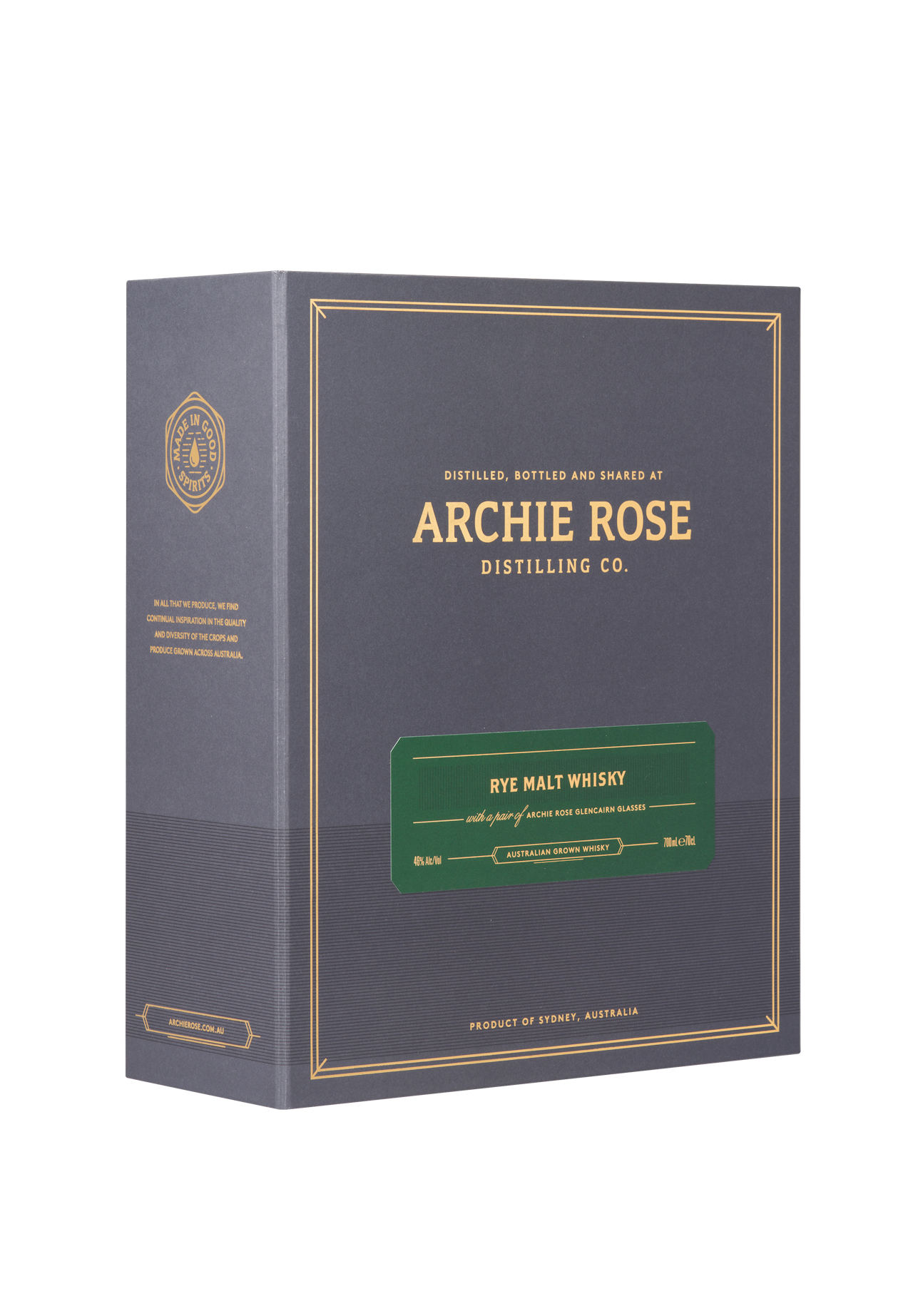 Rye Malt Whisky & 2 Glencairns Glasses Gift Pack