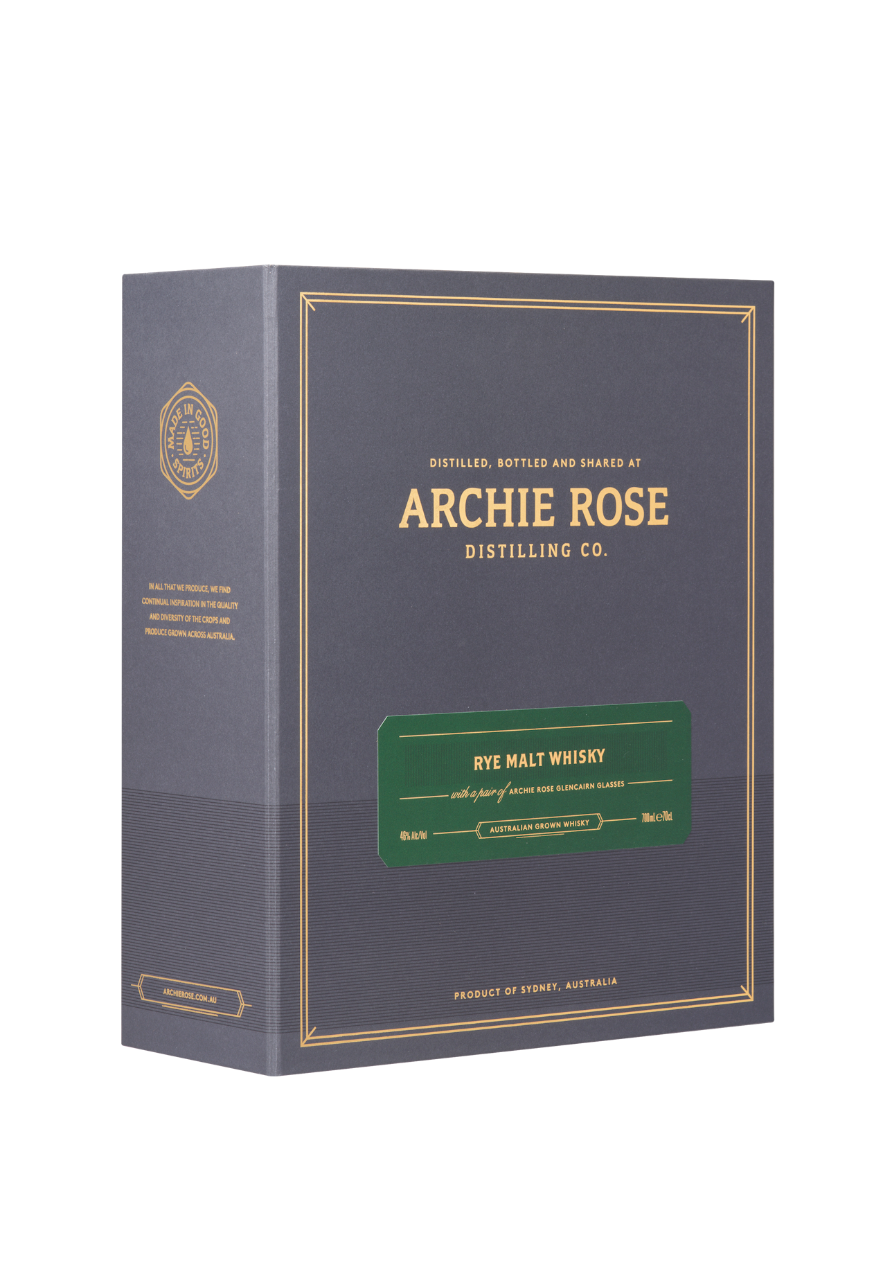 Rye Malt Whisky & 2 Glencairns Glasses Gift Pack