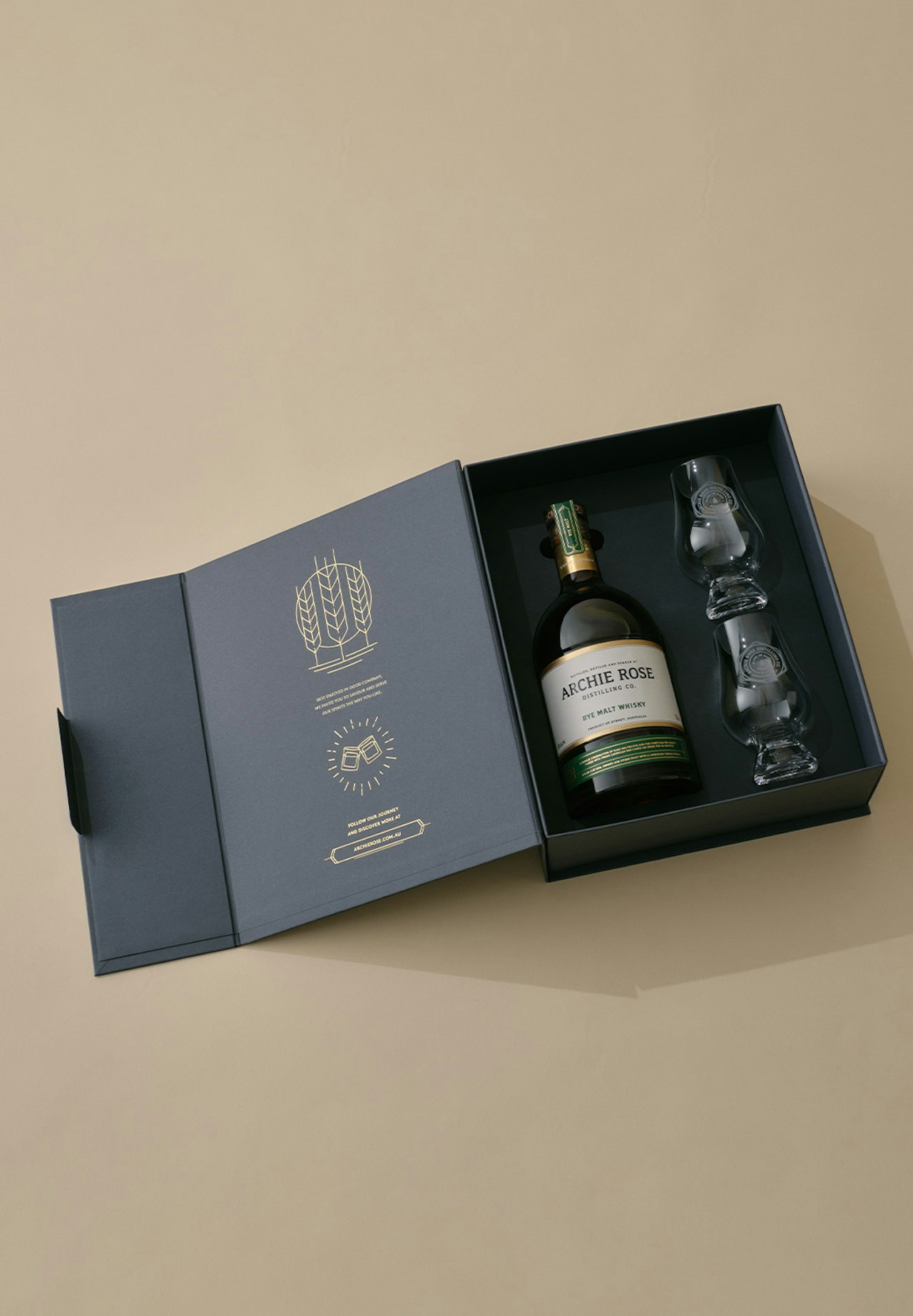 Rye Malt Whisky & 2 Glencairns Glasses Gift Pack