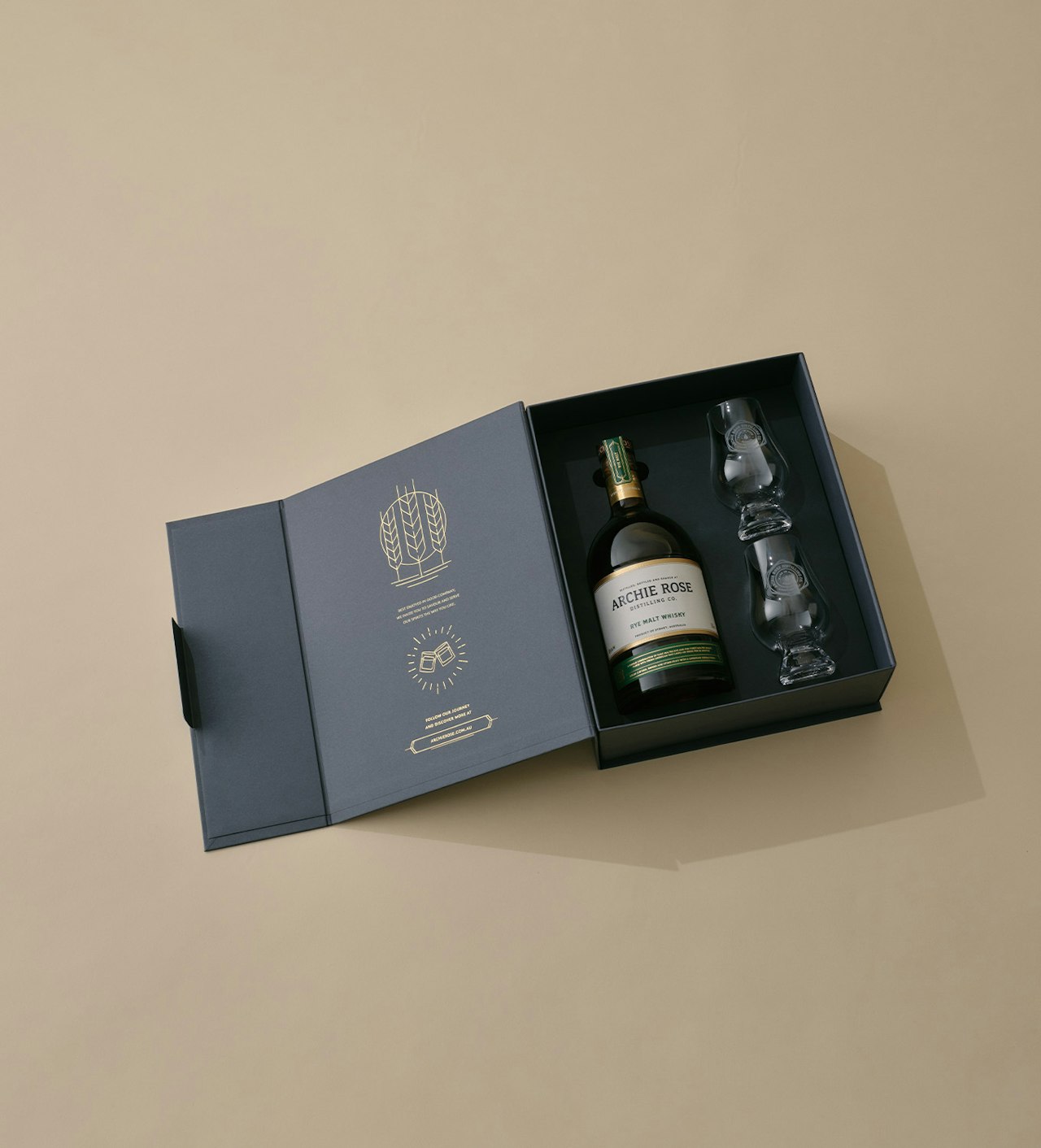 Rye Malt Whisky & 2 Glencairns Glasses Gift Pack