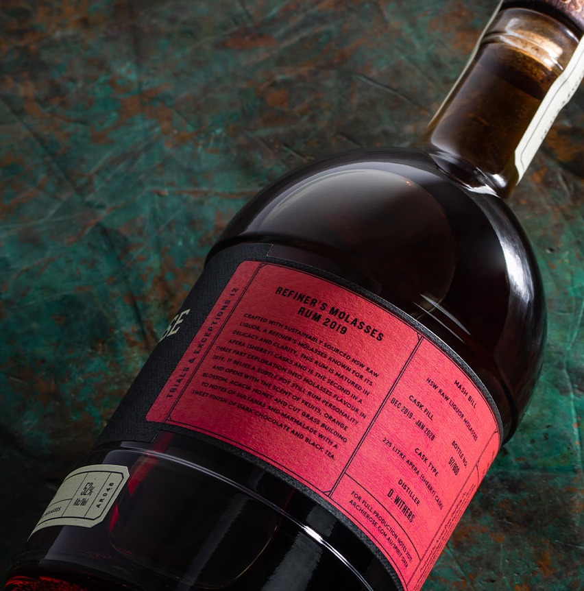 archie-rose-refiners-molasses-rum-overhead-view-of-back-of-label