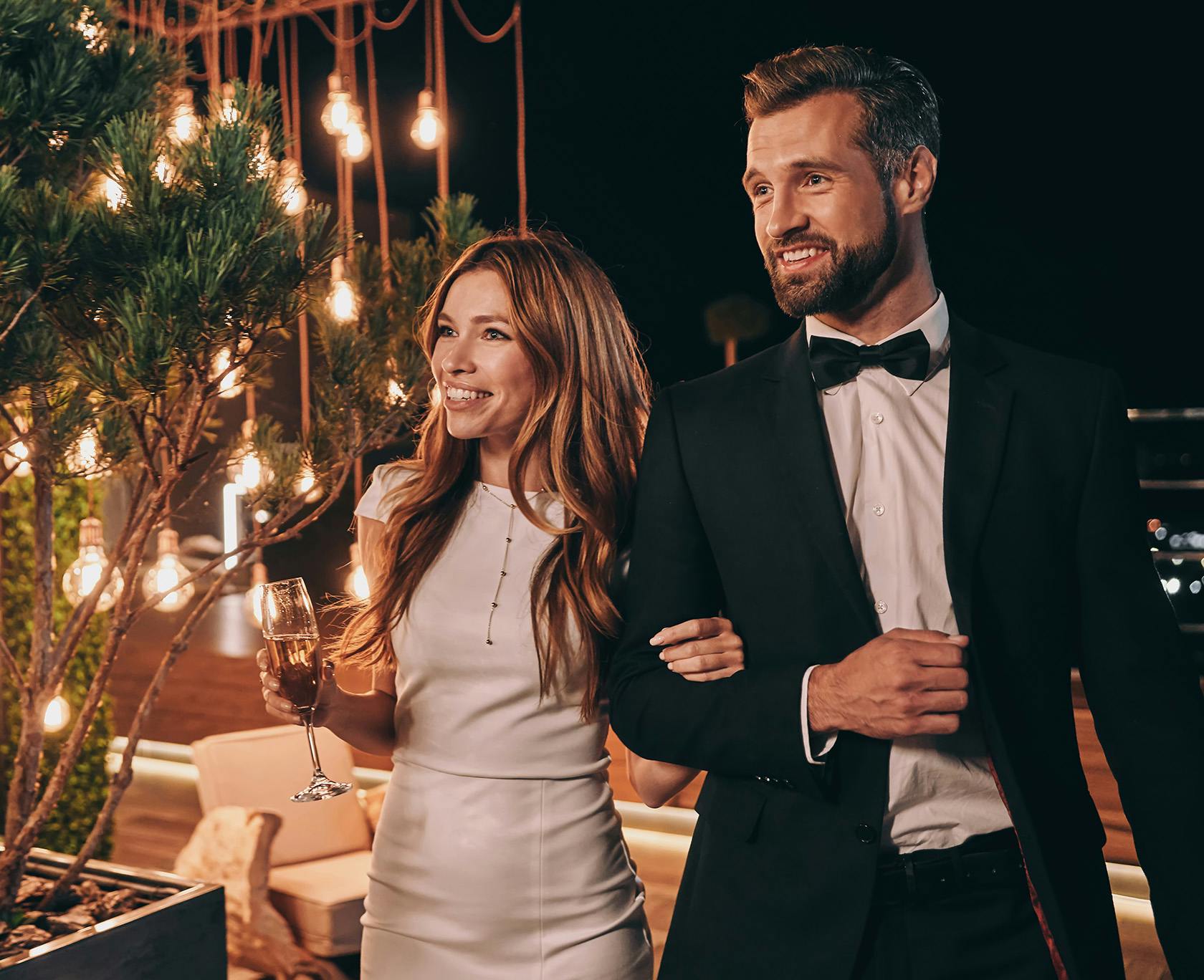 Couple dressed formally