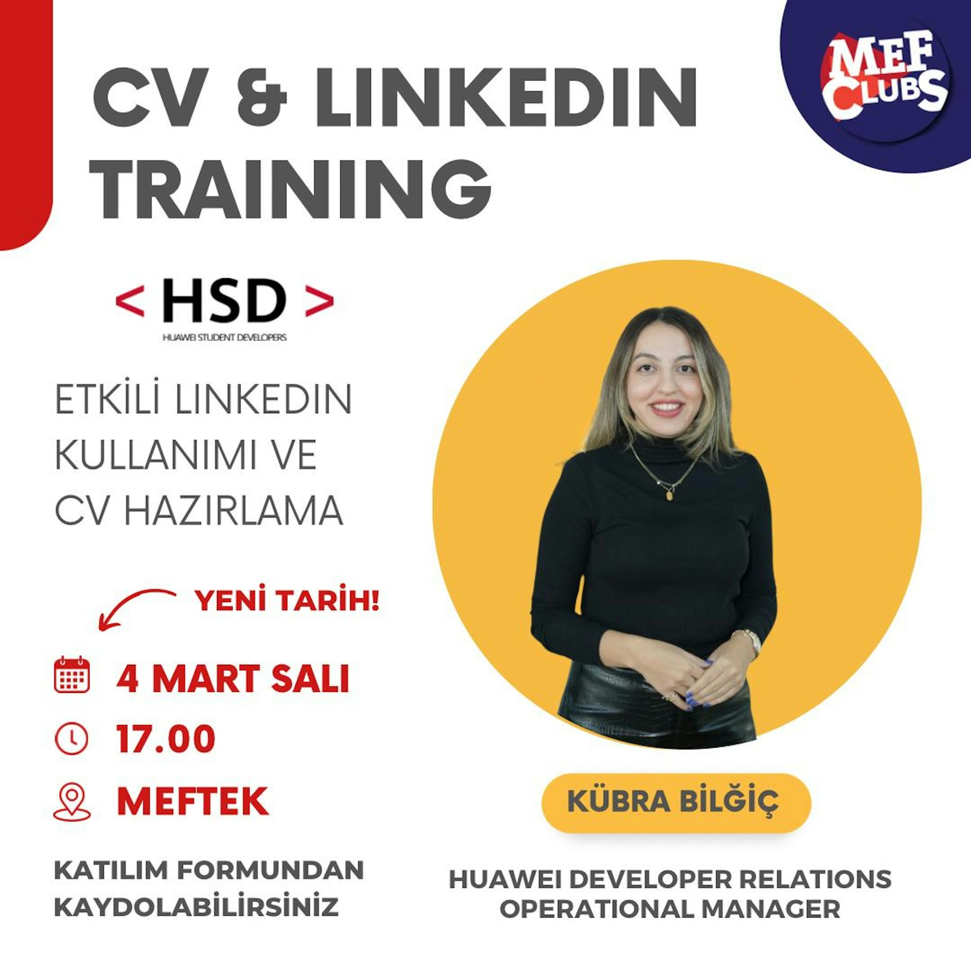 HSD Kulübü - Etkili CV ve LinkedIn Eğitimi - MEF