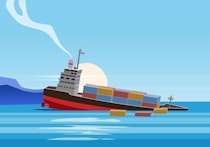 Sinking container ship