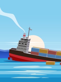 Sinking container ship