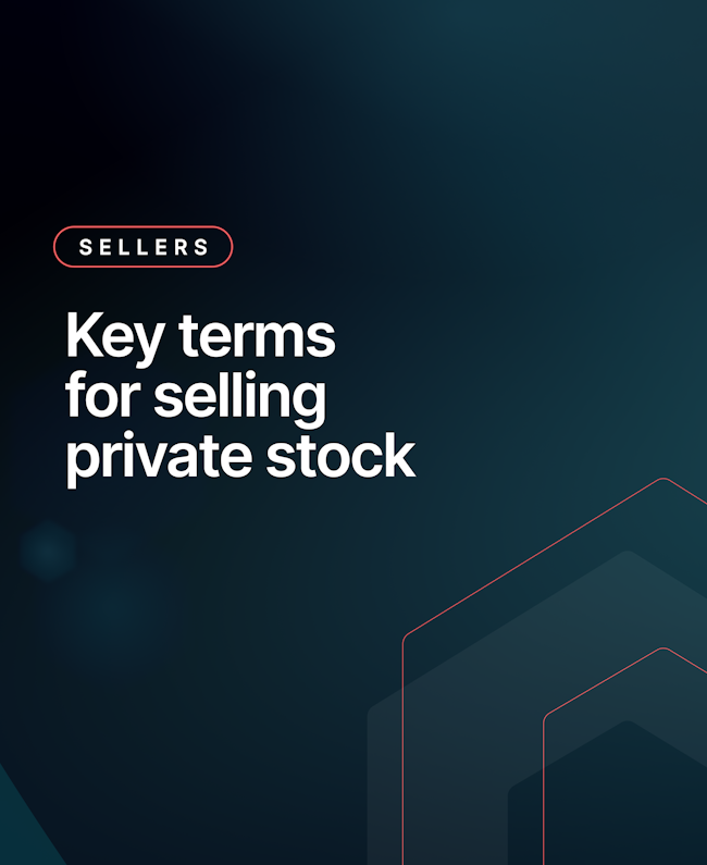 Key terms for selling private stock