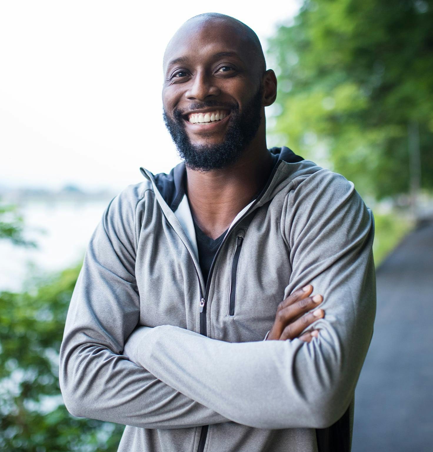 Man smiling after wrinkle relaxers in Tampa