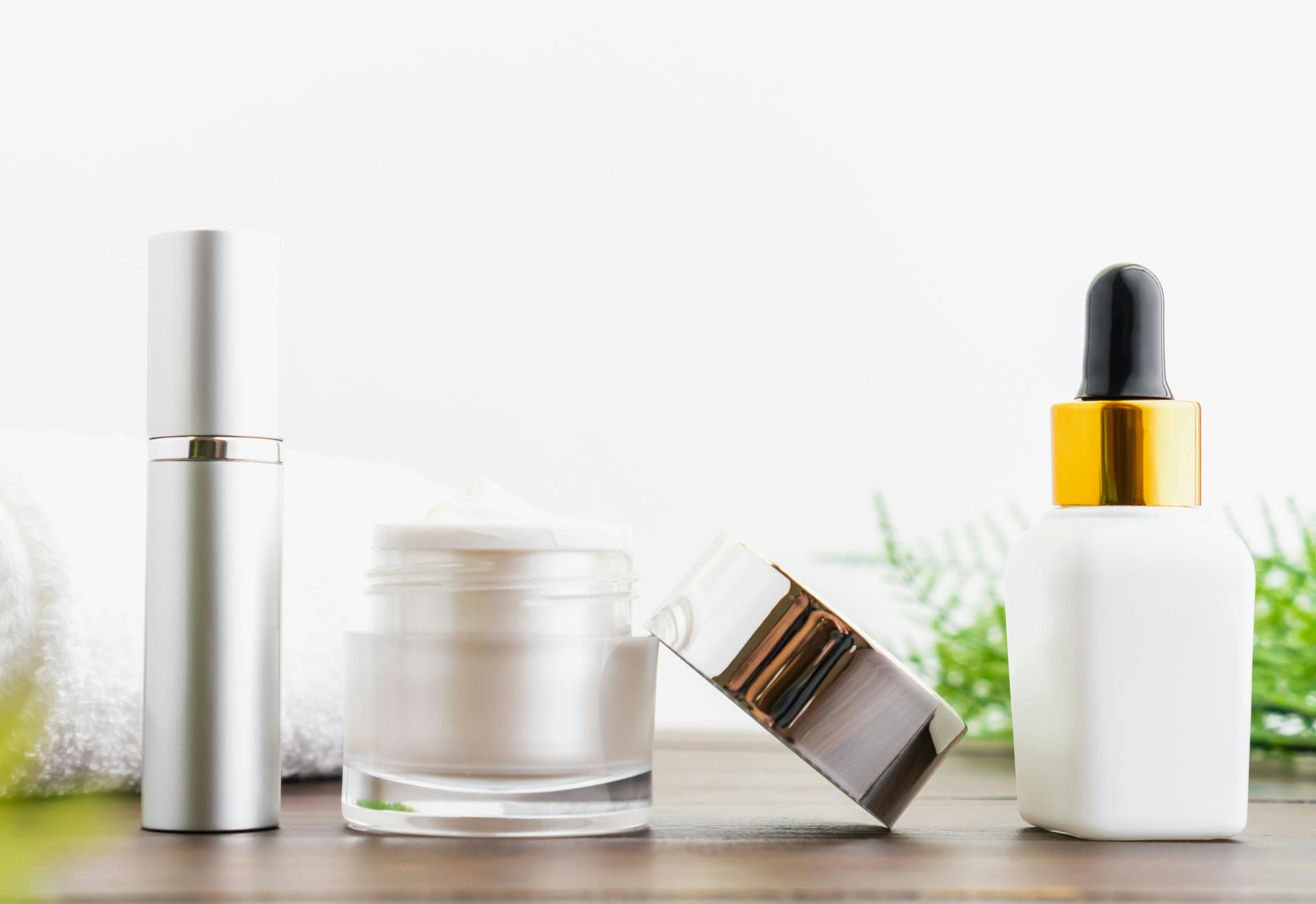 Products sitting on a table