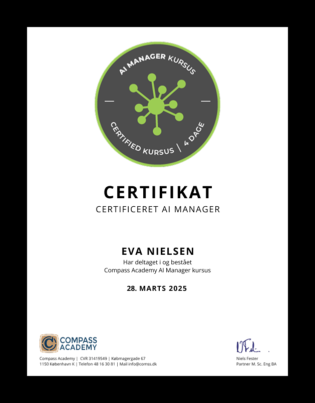 AI Manager Certifikat fra Compass
