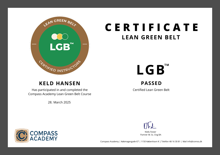 Lean Green Belt Certifikat
