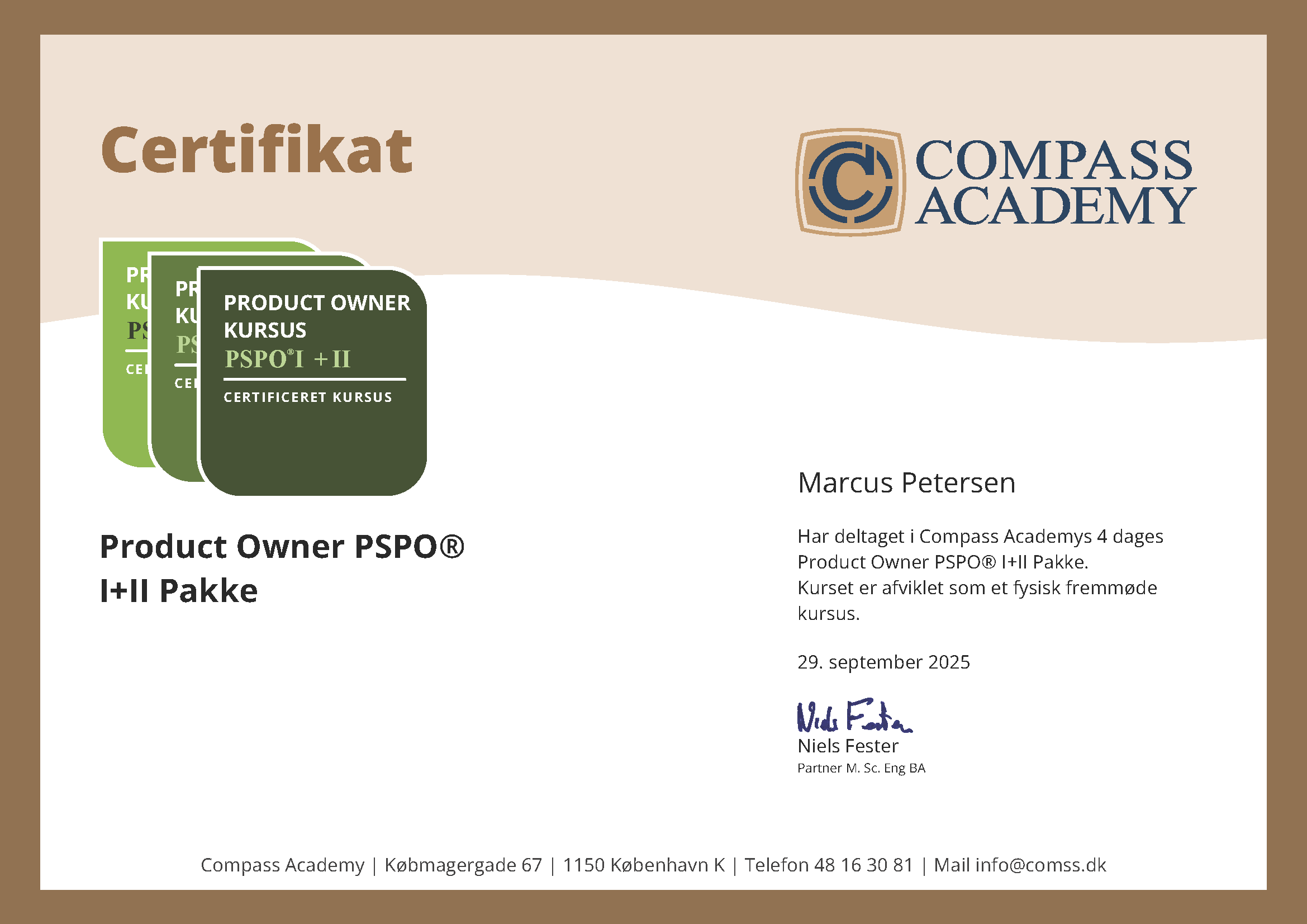 Product Owner Pspo 1-2 Certifikat