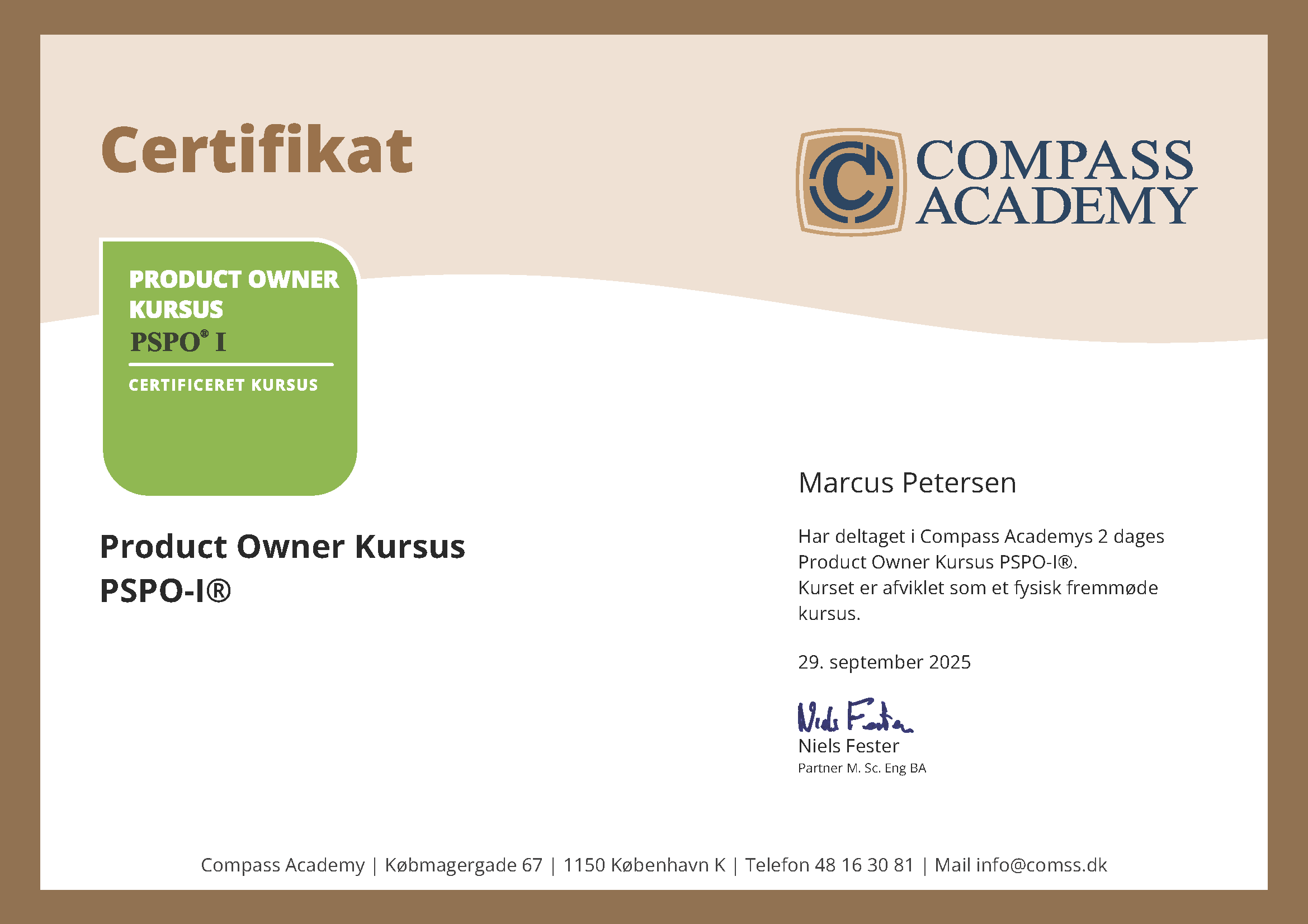 Product Owner Pspo I Certifikat