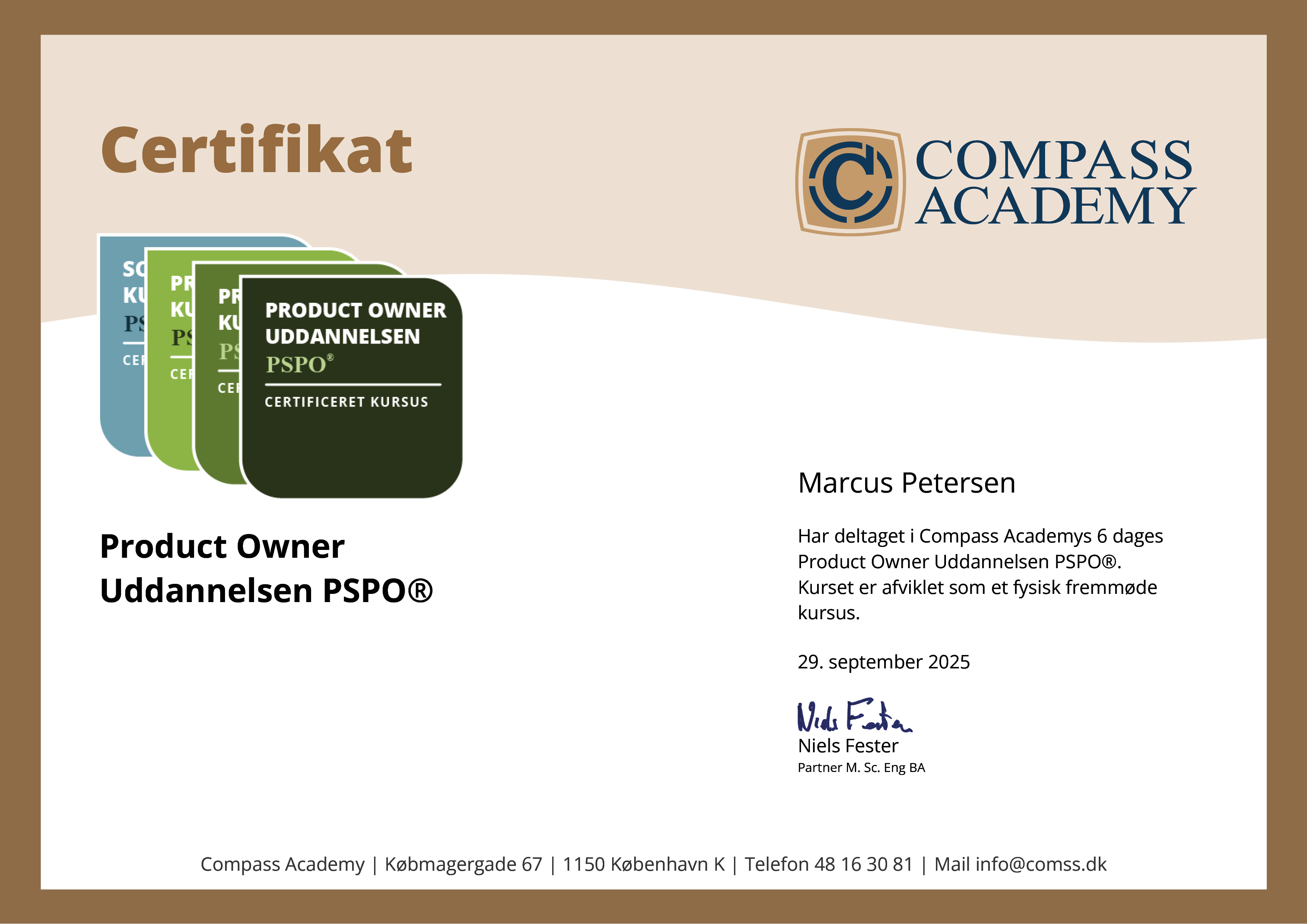Product Owner Uddannelsen Certifikat