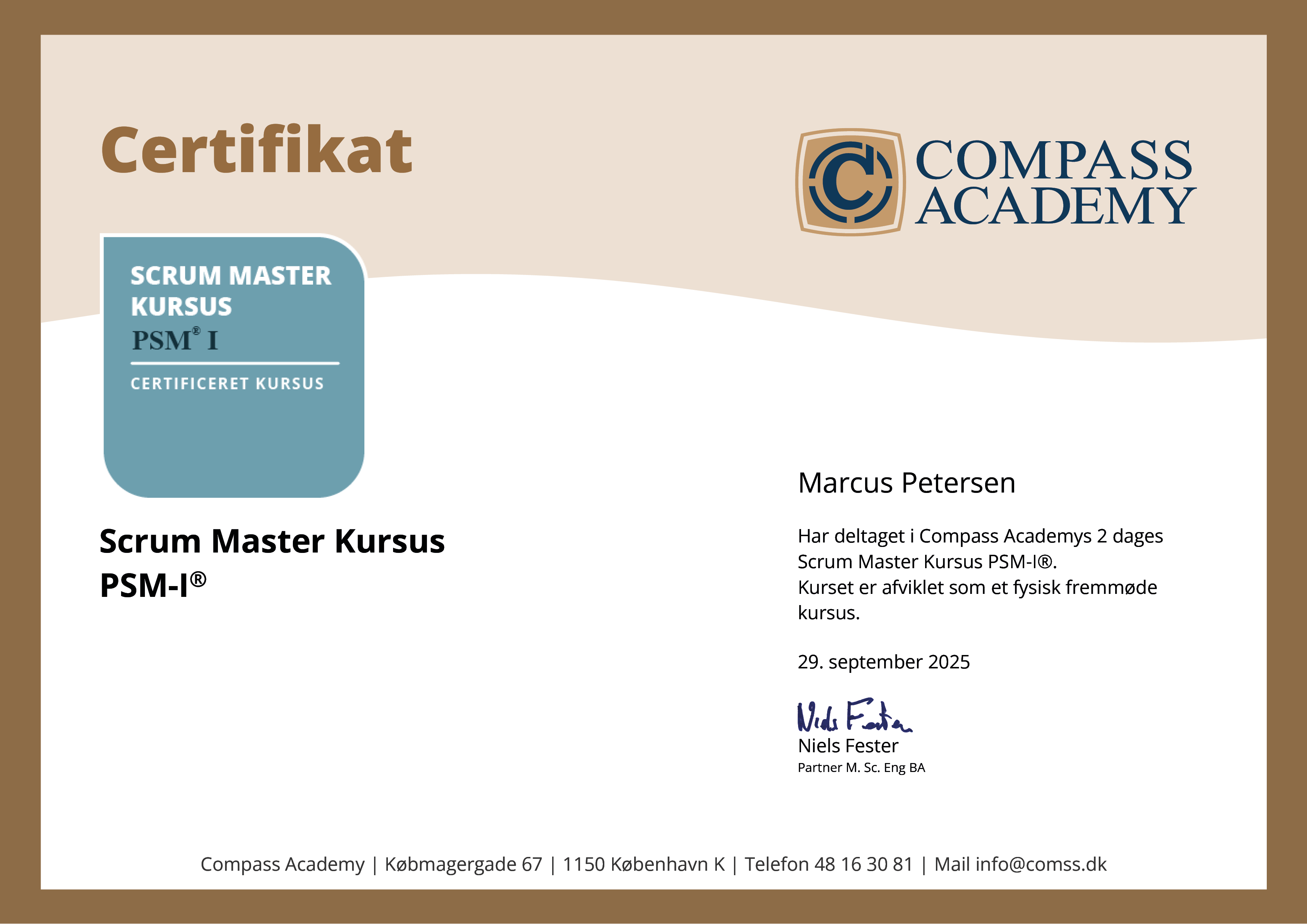 Scrum Master I Certifikat
