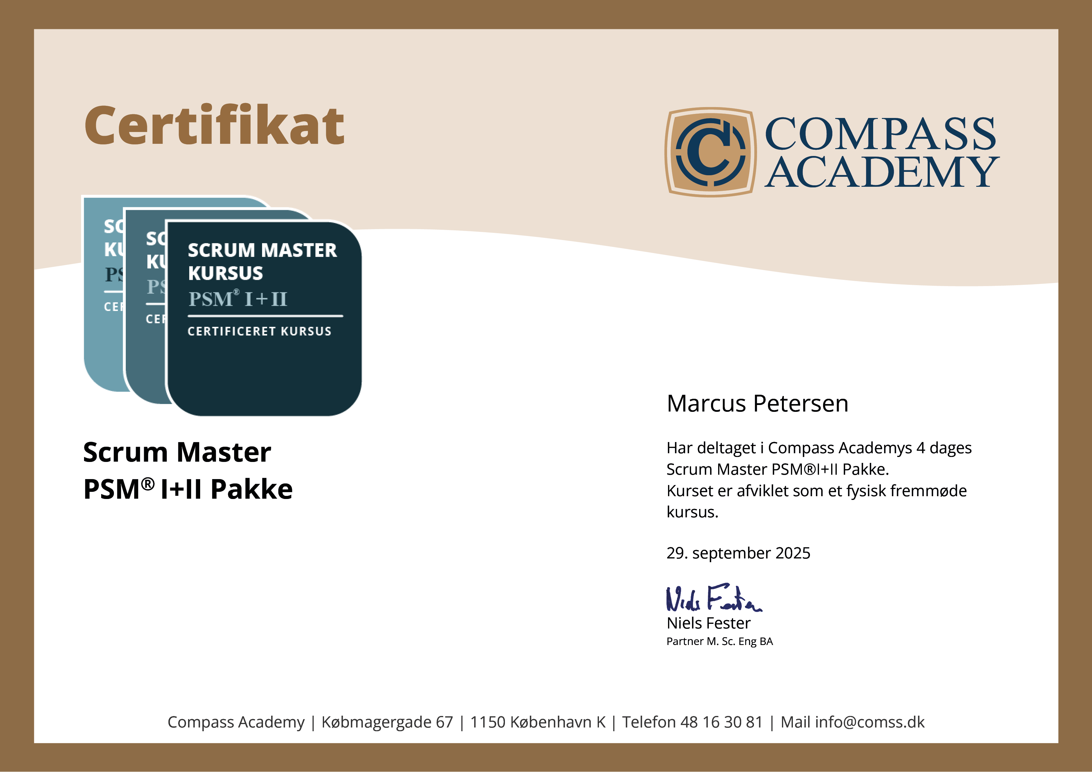 Scrum Master I-II Certifikat