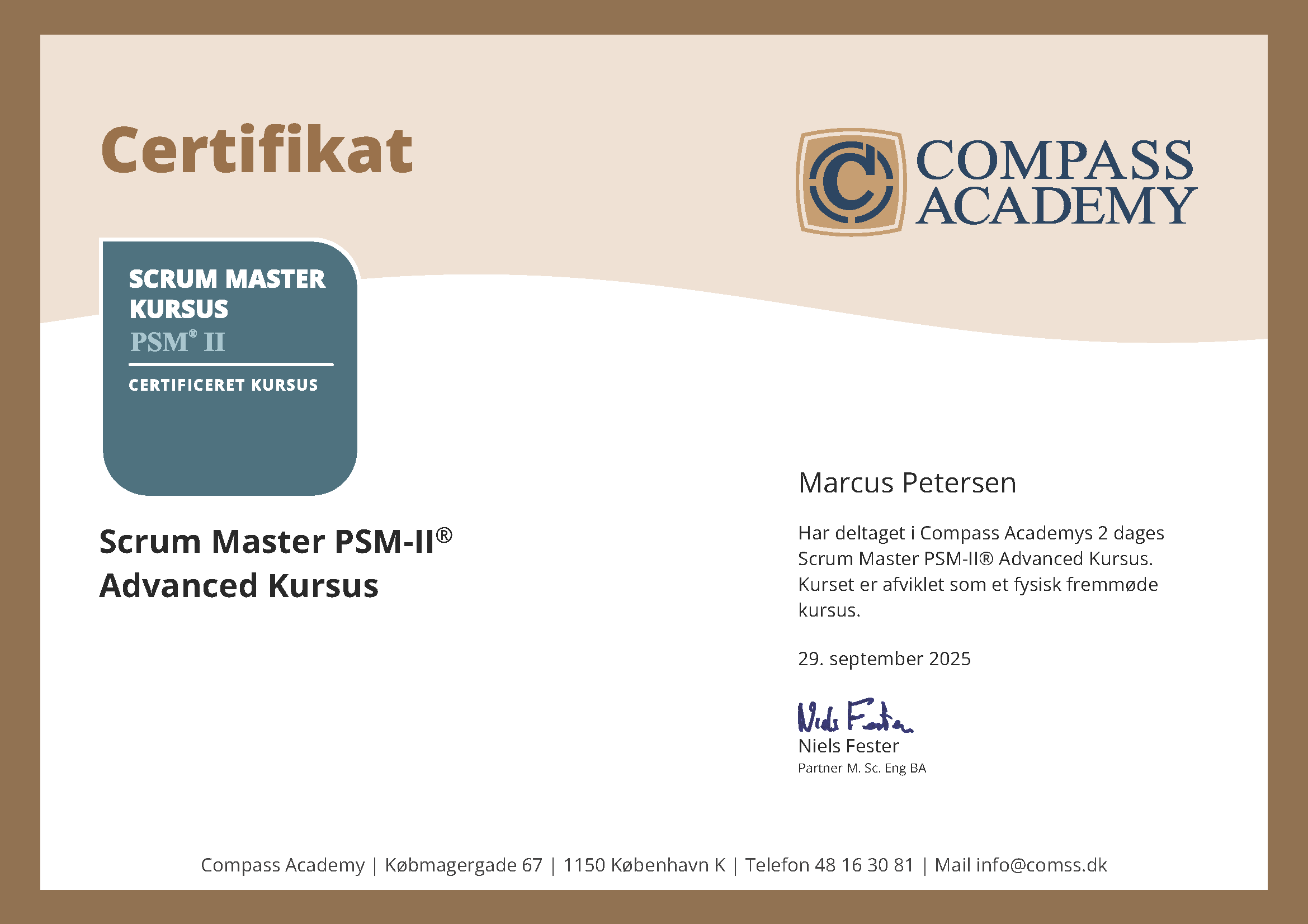 Scrum Master II Certifikat