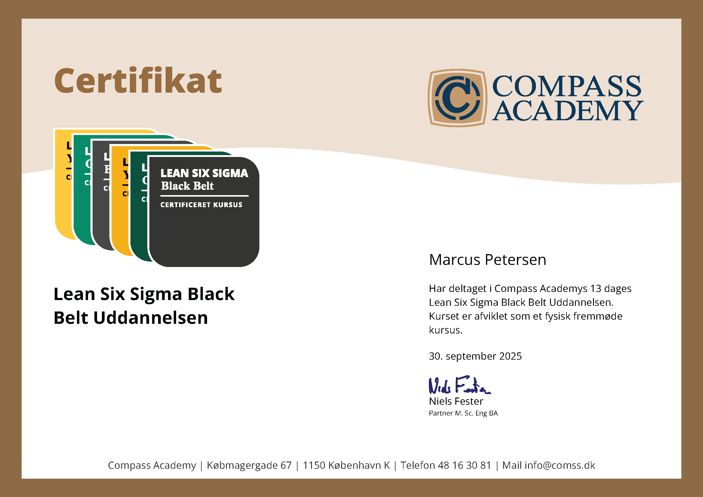 Lean Six Sigma Black Belt Kursus Certifikat