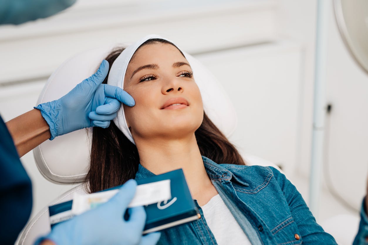 Woman receiving consultation