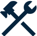 Graphic of a hammer and wrench