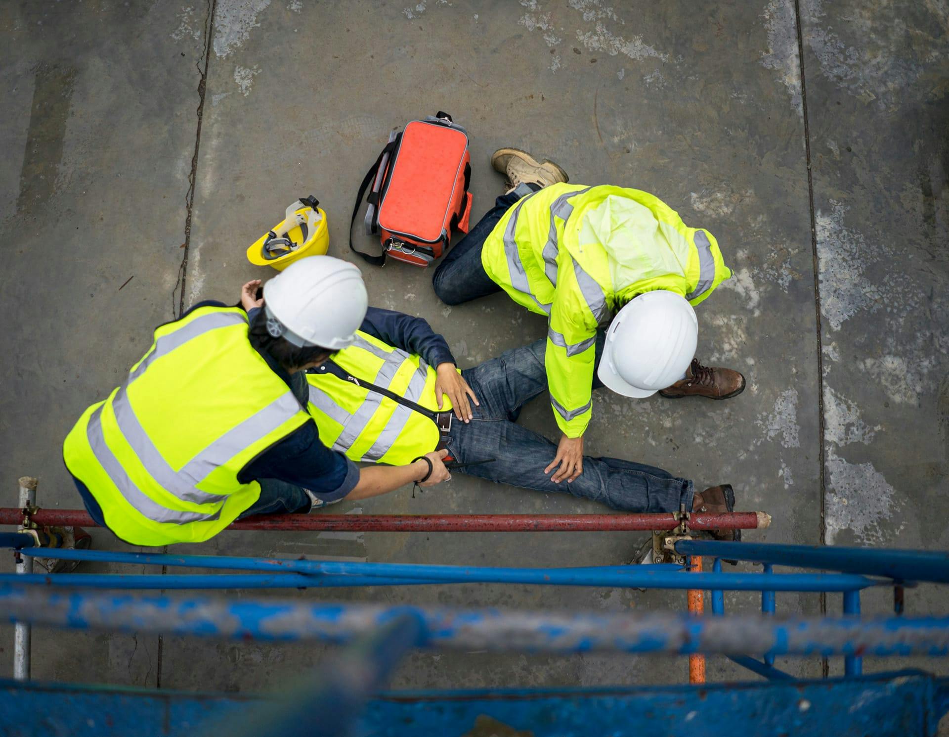 Injured construction worker