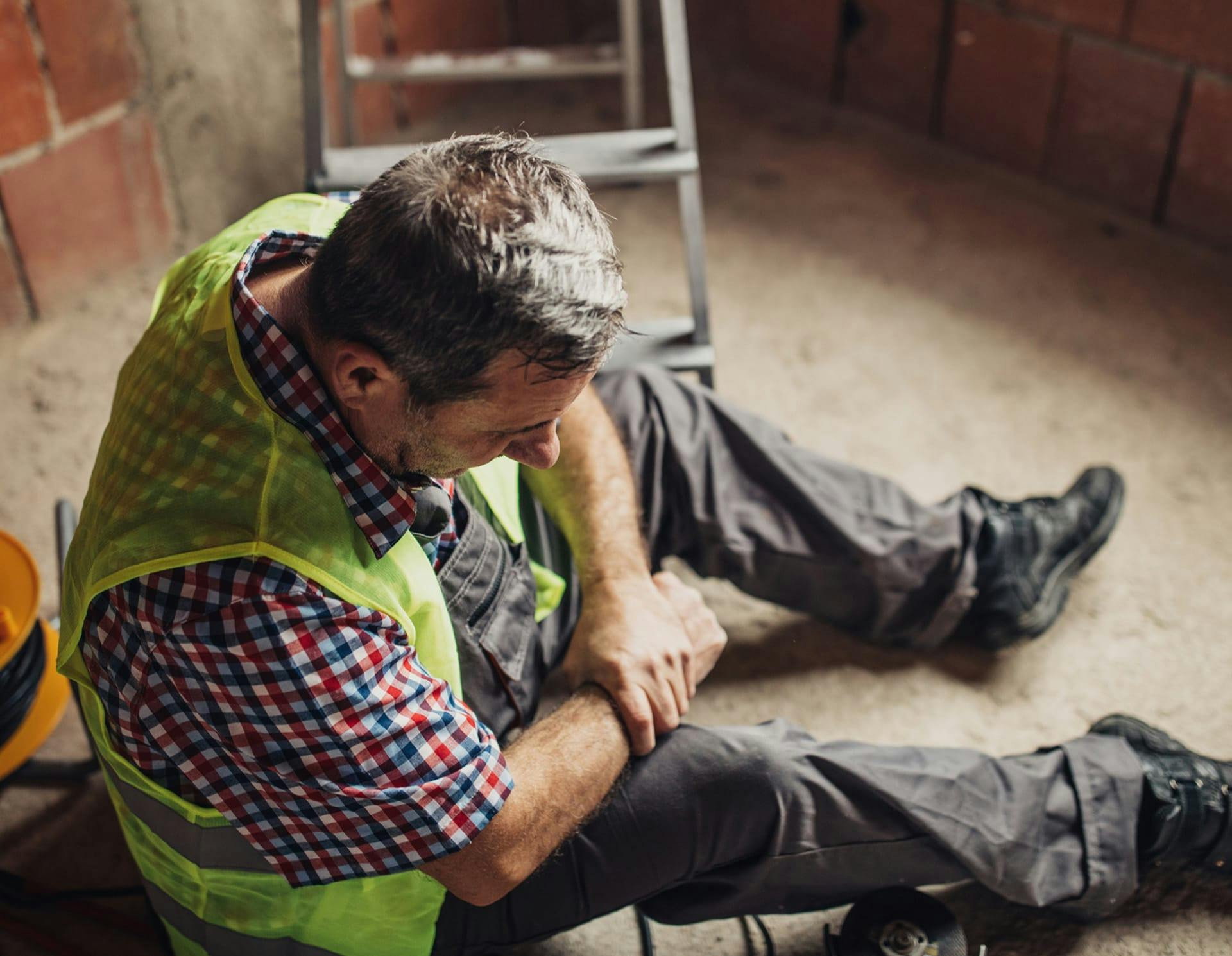 Injured construction worker