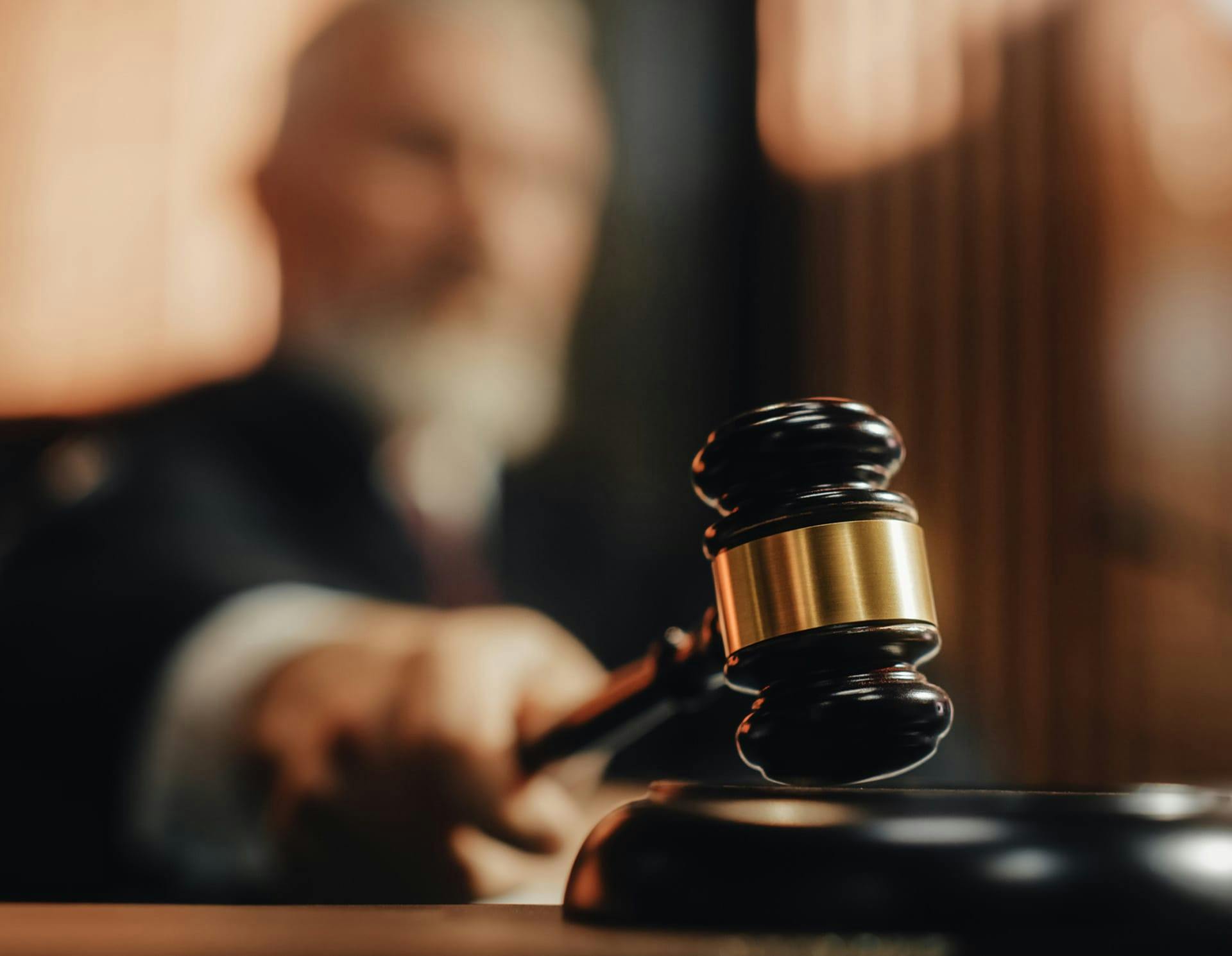 Judge with gavel