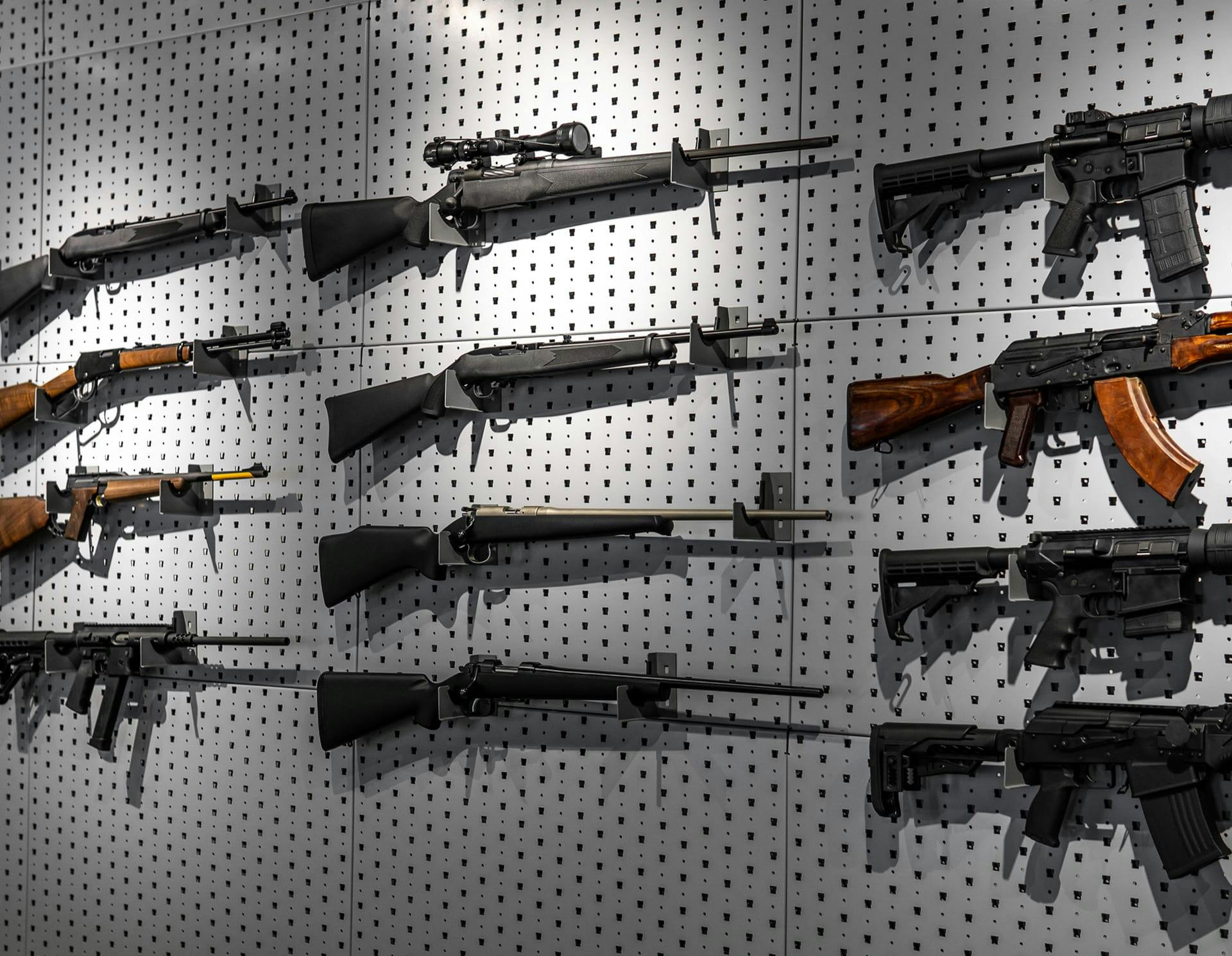 Guns on a wall