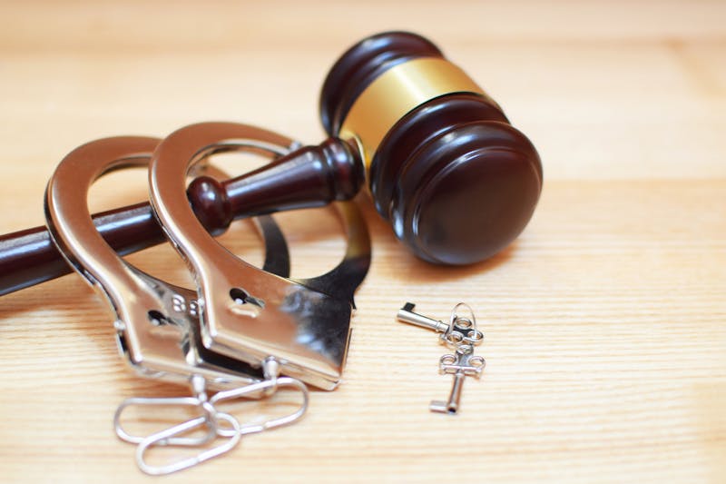 Gavel with handcuffs