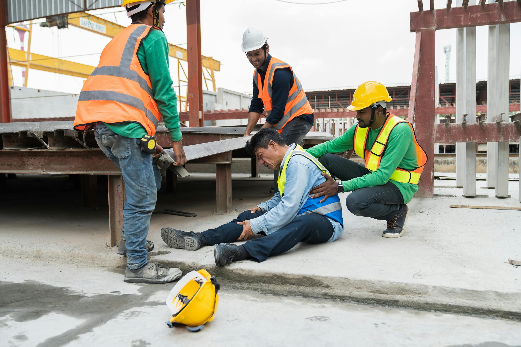 Injured construction worker