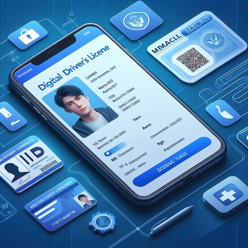 Driver's license on a phone