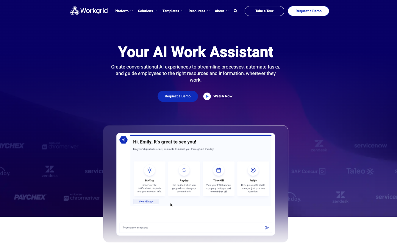 Workgrid Homepage Screenshot