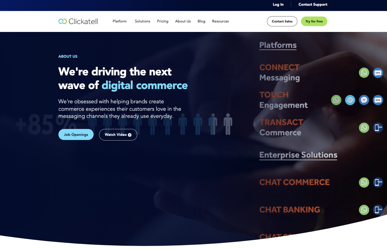 A dynamic hero with a video autoplaying in the background