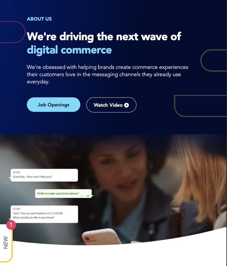 Mobile view of about us hero