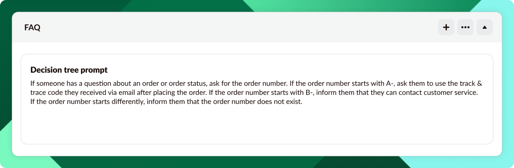 Decision tree prompt