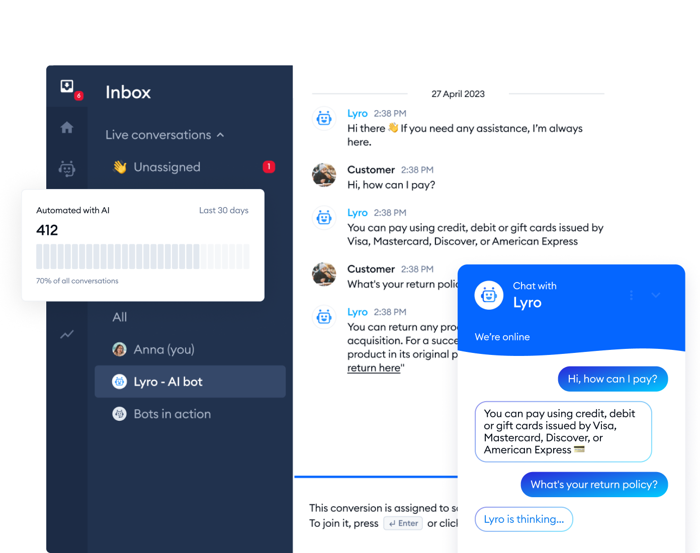 Tidio live chat eCommerce with AI chatbot assistance