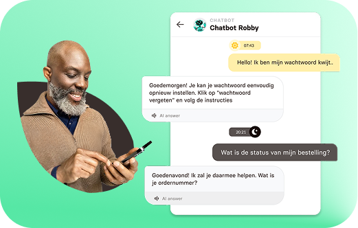 Human man chatting with an AI agent