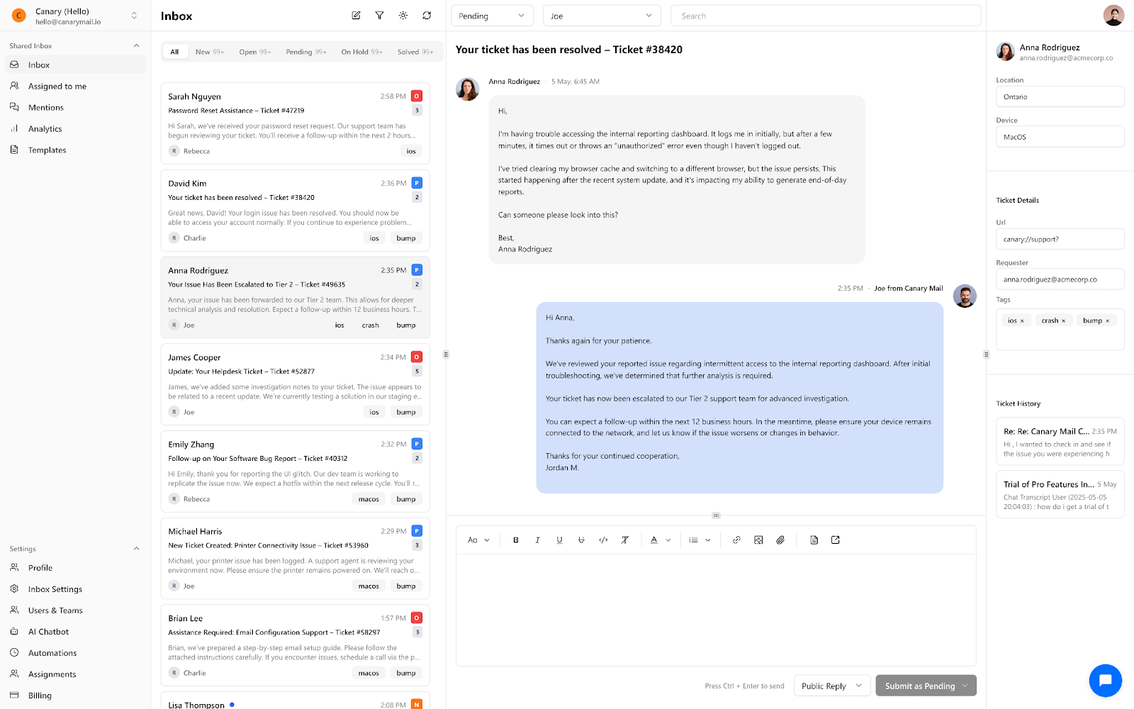 Canary Mail