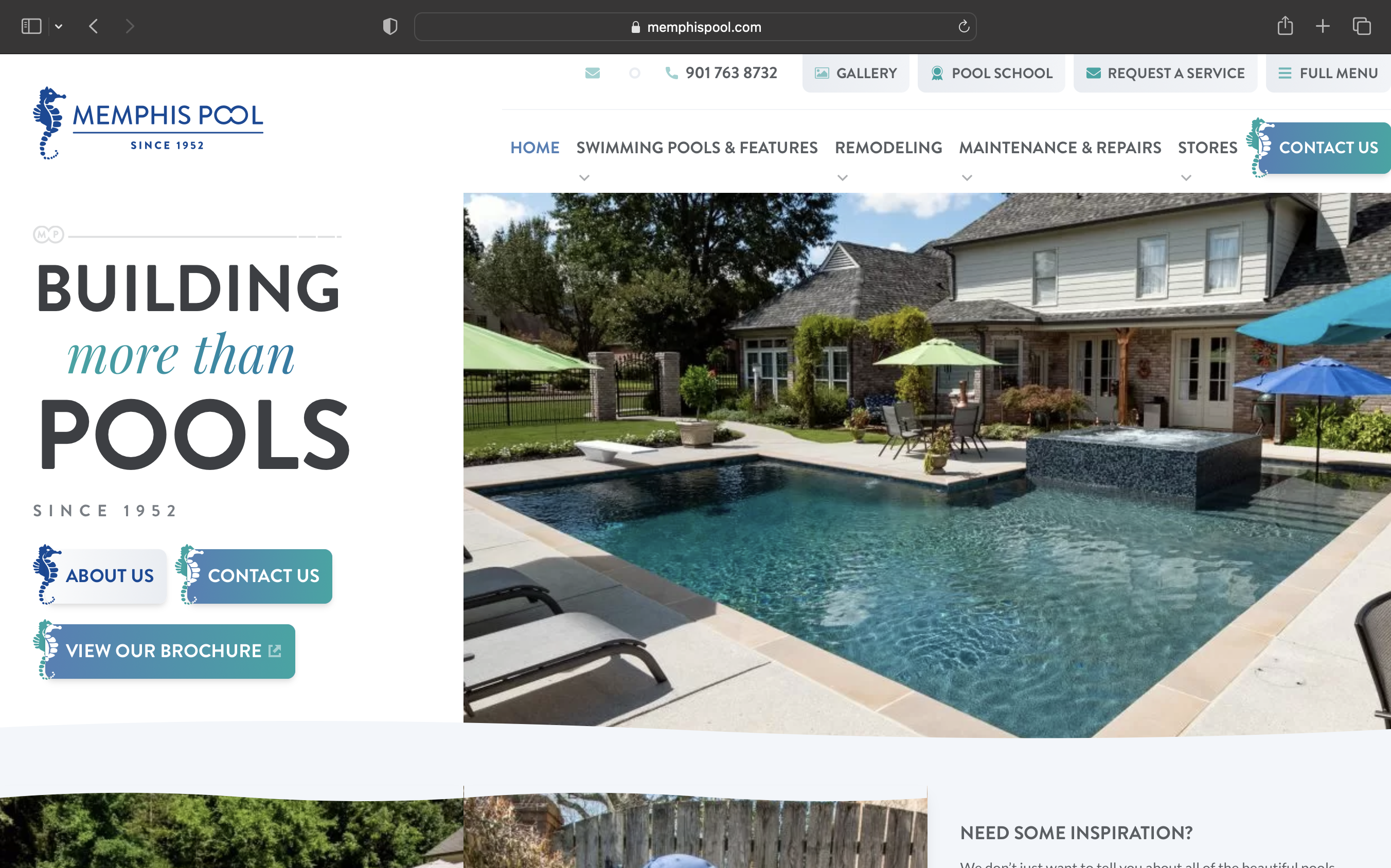 Memphis Pool website screenshot